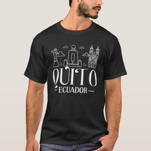 Quito Ecuador City Skyline Map Travel T-Shirt (Vorderseite)