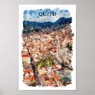 Quito Ecuador Cityscape Poster