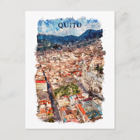 Quito Ecuador Cityscape Postkarte (Vorderseite)