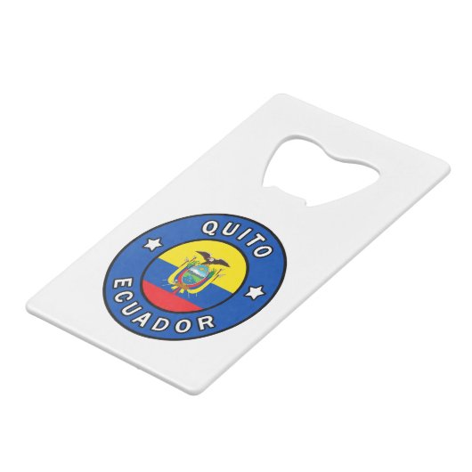 Quito Ecuador Geldkarten Flaschenöffner (Vorderseite Schrägansicht)