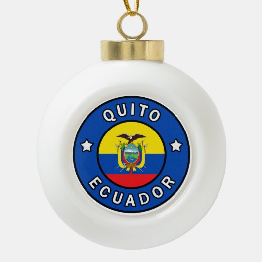 Quito Ecuador Keramik Kugel-Ornament (Vorderseite)