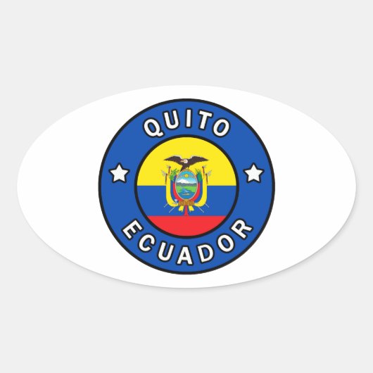 Quito Ecuador Ovaler Aufkleber (Vorderseite)