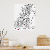 Quito, Ecuador Road Map Art - Earth Tones Poster (Küche)