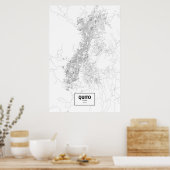 Quito, Ecuador (schwarz auf weiß) Poster (Küche)