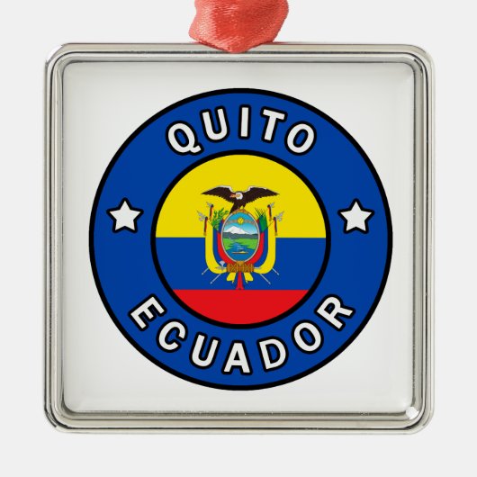 Quito Ecuador Silbernes Ornament (Vorne)