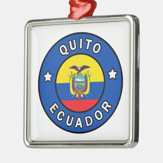 Quito Ecuador Silbernes Ornament (Links)