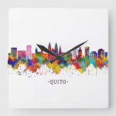 Quito Ecuador Skyline Quadratische Wanduhr (Vorderseite)