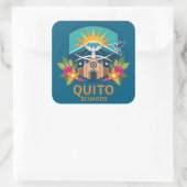 Quito Ecuador South America Quadratischer Aufkleber (Tasche)