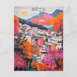 Quito Ecuador Travel City Painting Aesthetic Postkarte