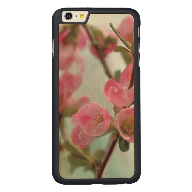 Quitten-Blüten Carved Wood iPhone Hülle (Rückseite)