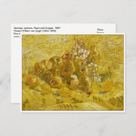 Quitten, Zitronen, Birnen und Trauben durch Van Postkarte (Vorne/Hinten)