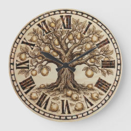 Quittenbaum-Wanduhr – Vintage-Naturdekor  Große Wanduhr