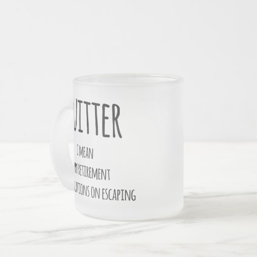 Quitter Retirement Geschenk, Funny Retirement Gesc Mattglastasse (Vorderseite Links)