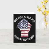 Quitters Never Win And Winners Never Quit Motivati Karte (Gelbe Blume)