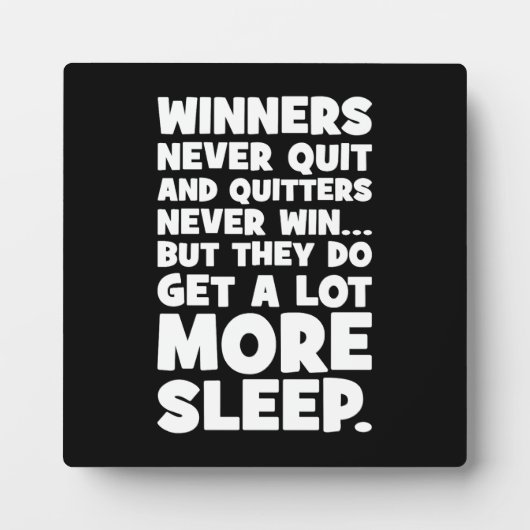 Quitts nie gewinnen, aber sie werden schlafender - fotoplatte (Vorderseite)