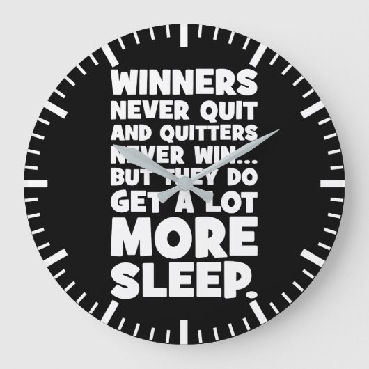 Quitts nie gewinnen, aber sie werden schlafender - große wanduhr (Vorderseite)