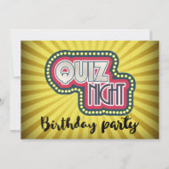 Quiz Night BirthdayTrivia Party über Gelbe Sonnens Einladung
