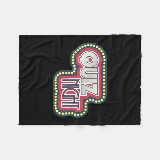 Quiz Night Trivia Party auf Schwarz Fleecedecke (Vorderseite (Horizontal))