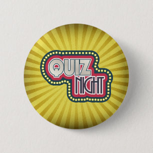 Quiz Night Trivia Party Gelber Sonnenbrand Button