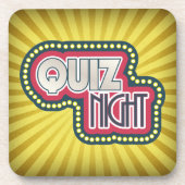 Quiz Night Trivia Party Gelber Sonnenbrand Getränkeuntersetzer (Vorderseite)