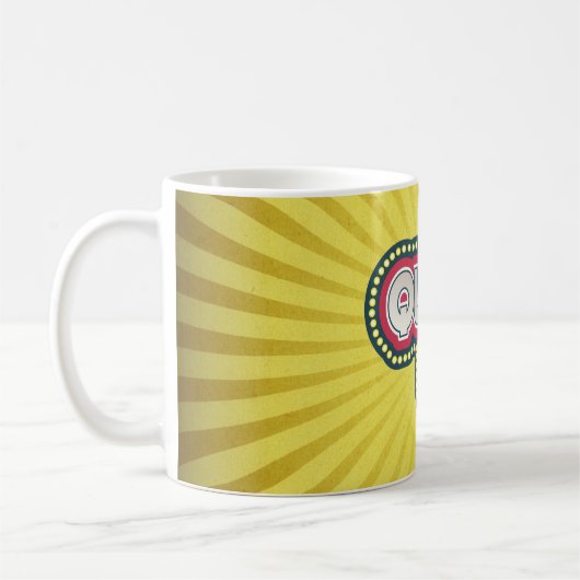 Quiz Night Trivia Party Gelber Sonnenbrand Kaffeetasse (Links)