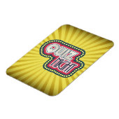 Quiz Night Trivia Party Gelber Sonnenbrand Magnet (Linke Seite)