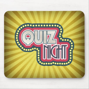 Quiz Night Trivia Party Gelber Sonnenbrand Mousepad