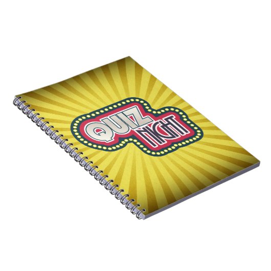 Quiz Night Trivia Party Gelber Sonnenbrand Notizblock (Rechte Seite)
