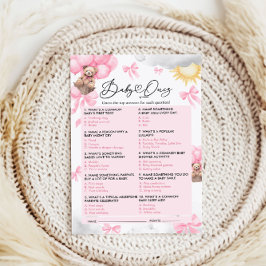 Quiz-Spielkarte für Babydusche