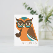 Quizik Owl Postkarte (Stehend Vorderseite)