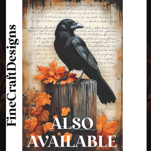 Quizzical Crow, Autumnal Herbstlaub BQ7 Dekoupage Seidenpapier