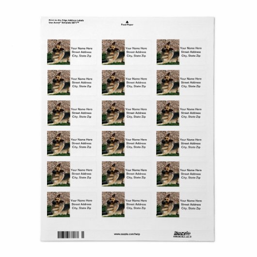 Quizzical German Shepherd Adressaufkleber (Vorne)