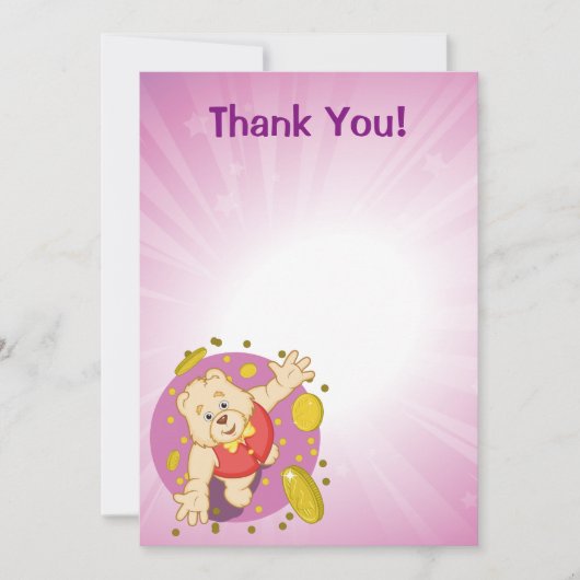 Quizzy Bär Dankeskarte (Vorderseite)