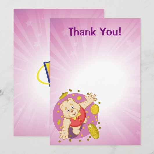 Quizzy Bär Dankeskarte (Vorne/Hinten)