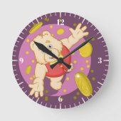 Quizzy Bear Runde Wanduhr (Vorderseite)