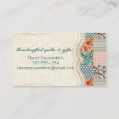 Qulter, das Blumenstreifenblocksteppdecke steppt Visitenkarte (Rückseite)