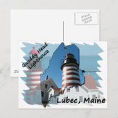 Quoddy Head Lighthouse ver2 Postkarte (Vorne/Hinten)
