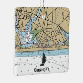 Quogue NY Nautical Chart Keramikornament (Rechts)