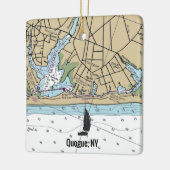 Quogue NY Nautical Chart Keramikornament (Links)