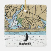 Quogue NY Nautical Chart Keramikornament (Rückseite)