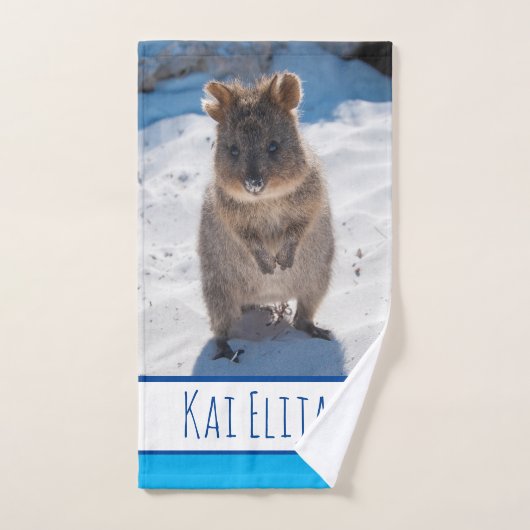 Quokka am Strand Australien, Blue Boys Handtuch (Handtuch)