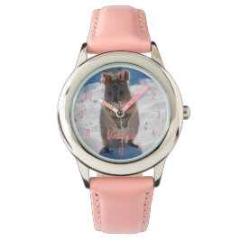 Quokka am Strand Australien, Niedliche Pink Girls Armbanduhr