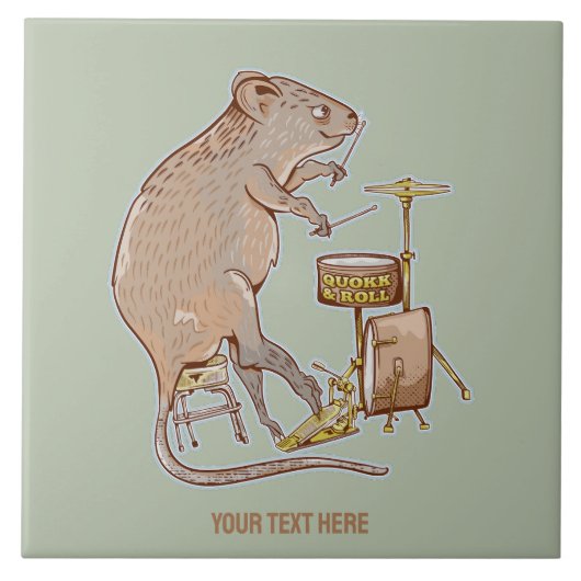 Quokka Australian Animal Drummer Fliese (Vorderseite)