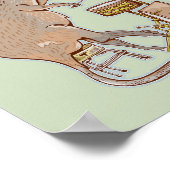 Quokka Australian Animal Drummer Poster (Ecke)