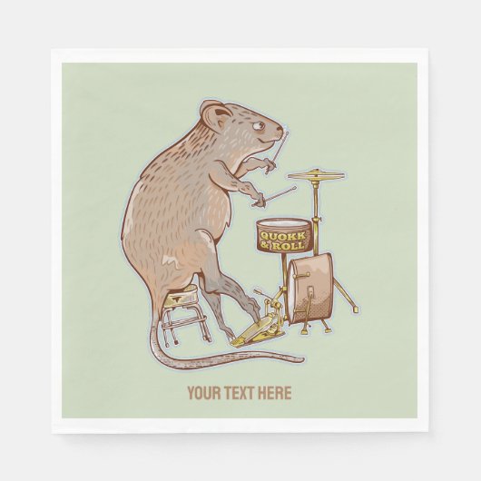 Quokka Australian Animal Drummer Serviette (Vorderseite)