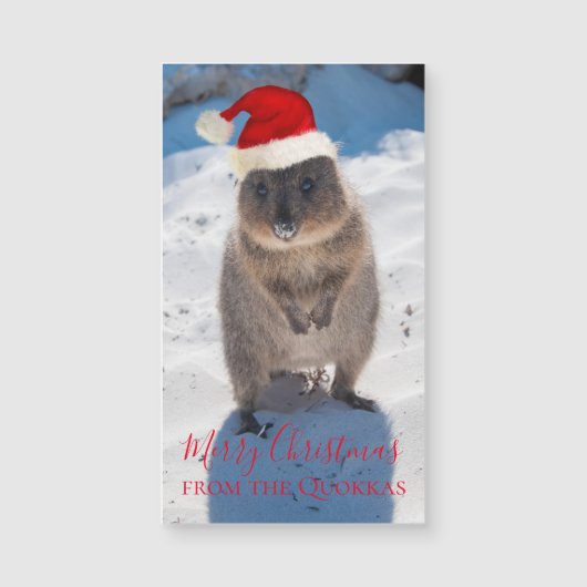 Quokka Australien Frohe Weihnachten Magnetkarte (Vorderseite)
