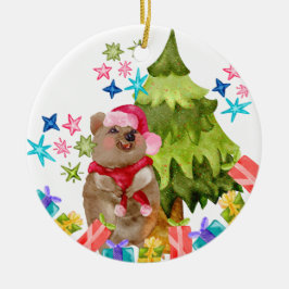 Quokka Christmas Keramik Ornament