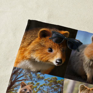 "Quokka-Chroniken: Eine herzliche Fotocollage" Strandtuch