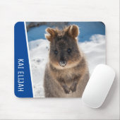 Quokka Cute Animal on the Beach Australia Blue Mousepad (Mit Mouse)