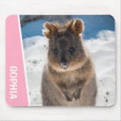 Quokka Cute Animal on the Beach Australia Pink Mousepad (Vorne)